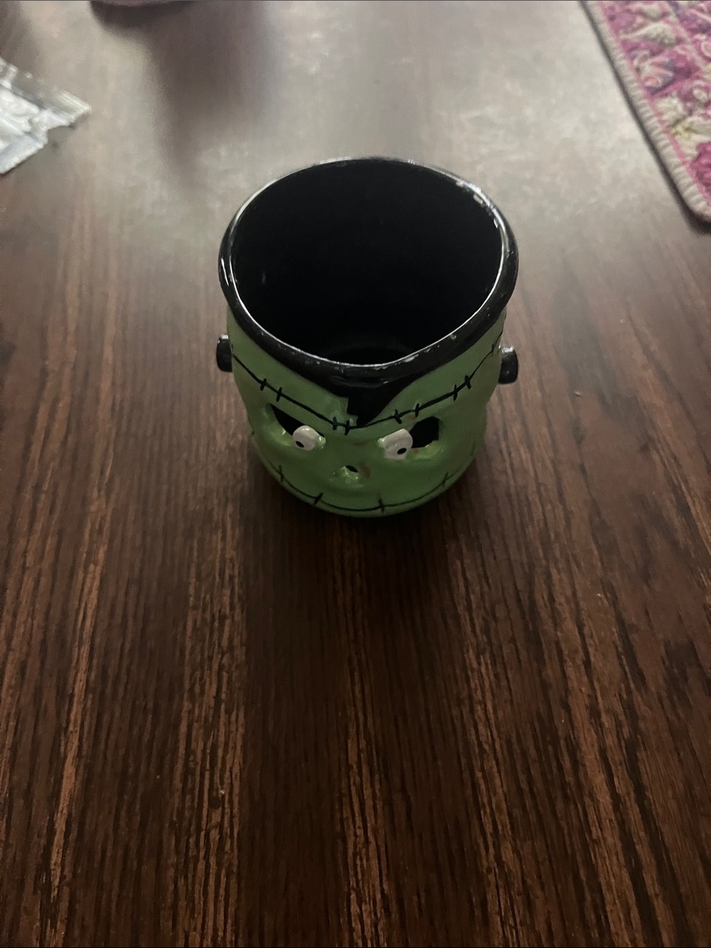 Green Frankenstein votive candle holder by Slatkin dated 2011 good condition
